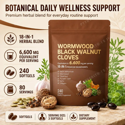 Black Walnut Wormwood Cleanse - 6,600mg softgels